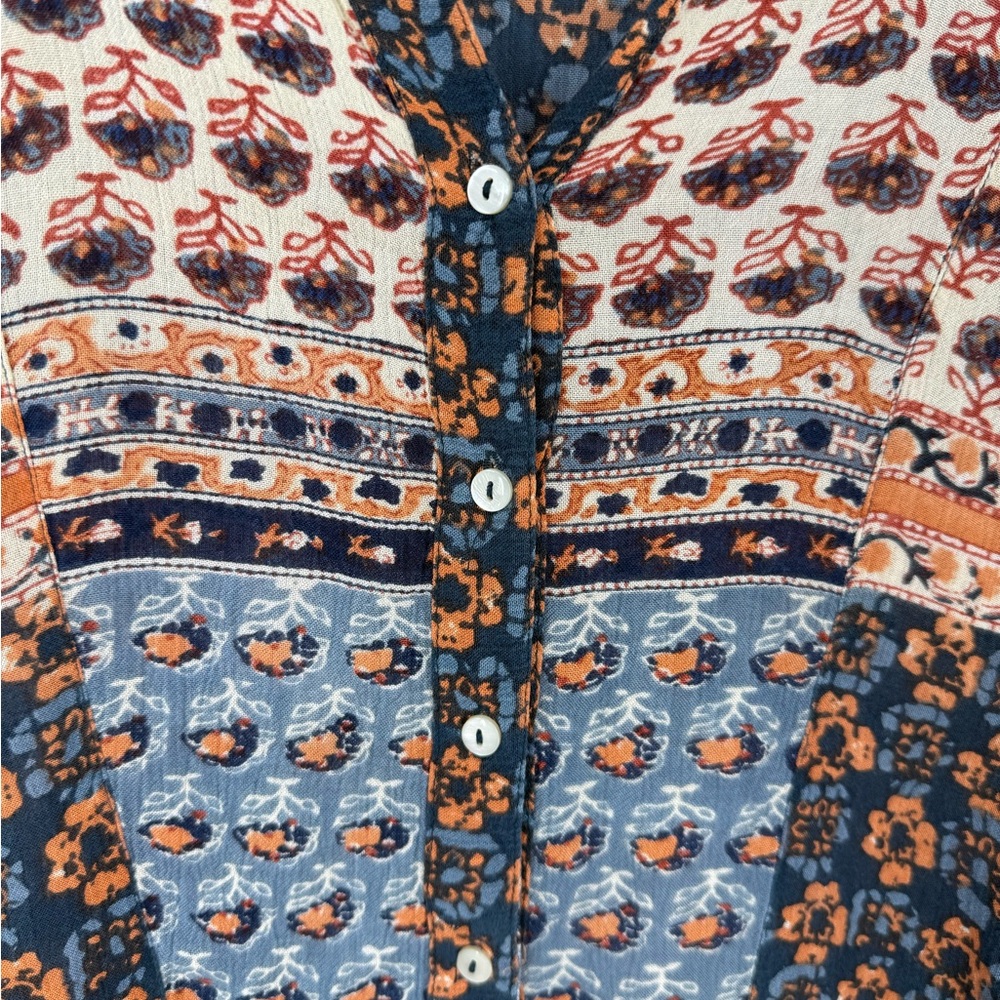 Free People Caravan, Multicolor Patchwork Button … - image 6